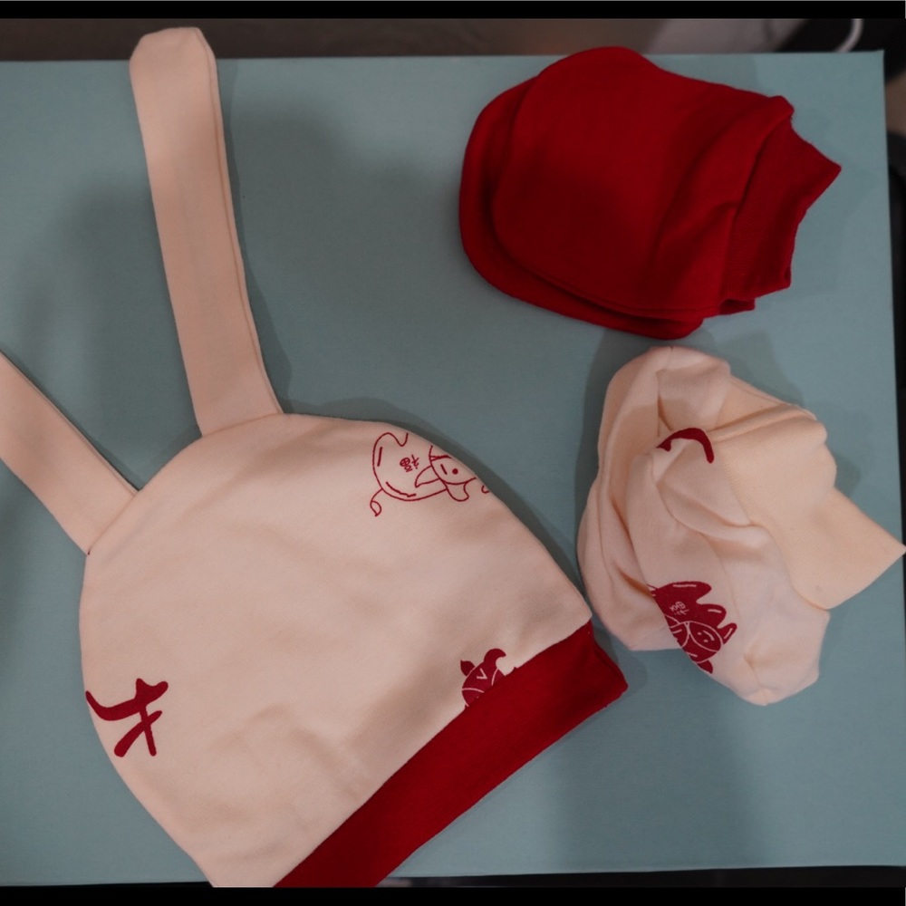 Baby Wear Set with Zodiac Print—Ox good fortune